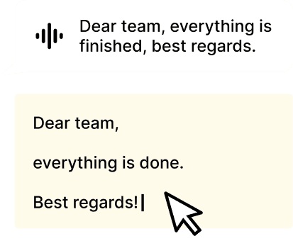 Chat example: automatic formatting while dictating