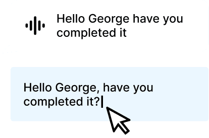 Chat example: automatic punctuation while dictating